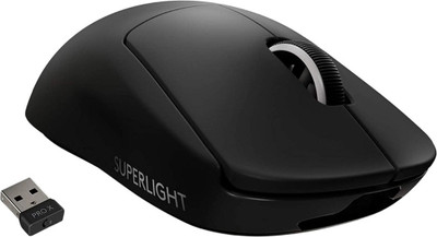 Logitech G PRO X Superlight / Hero 25K Sensor, Adj DPI 25.6K DPI, 5 Programmable Buttons Wireless Ambidextrous Optical  Gaming Mouse  with Bluetooth(USB 2.0, Black)
