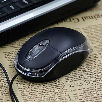 BOPUD Wired Mouse for Laptop, Mouse for Computer Light USB Optical Wired Scroll Mice Wired Optical  Gaming Mouse(USB 2.0, BLACK)