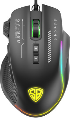 SpinBot Clutch GT900 with 7200 DPI Gaming Sensor and 8 Programmable Buttons RGB Wired Ambidextrous Optical  Gaming Mouse(USB 2.0, Black)