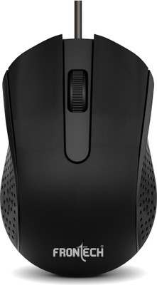 Frontech Wired USB Mouse | 3 Handy Buttons | Scroll Wheel 1200 DPI | MS-0102 Wired Ambidextrous Optical Mouse(USB 2.0, Black)