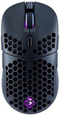 BCINFOTECH Wireless + Wired Dual Mode RGB Gaming Mouse Ultra Lightweight Rechargeable Wireless Hybrid  Gaming Mouse(2.4GHz Wireless, Black)