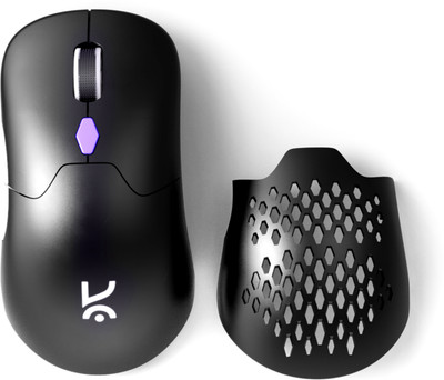 Kreo Chimera V2 Ambidextrous Optical  Gaming Mouse RGB Hot-Swappable Switches, 6 Buttons 12000 DPI(2.4GHz Wireless, Bluetooth, USB 2.0, Black)