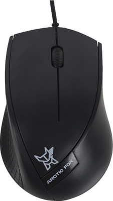 Arctic Fox Opti-Lite Wired Ambidextrous Optical Mouse(USB 3.0, Black)