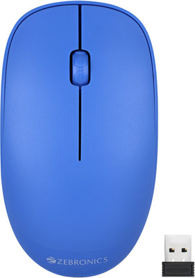 ZEBRONICS Haze Wireless Ambidextrous Optical Mouse Wireless Mouse, 1200DPI, Power Saving, Plug & Play Comfortable Use(2.4GHz Wireless, Blue)