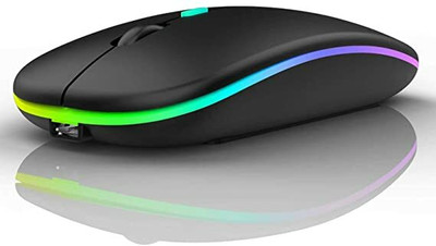 Dezful Lighting Wireless Ambidextrous Optical Mouse  with Bluetooth(Bluetooth, 2.4GHz Wireless, Black)