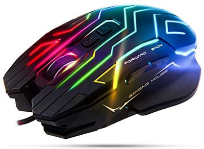 SRI Wired Gaming Mouse MT-GM22 Black, 200-4800 DPI, Ergonomically Designed Wired Hybrid  Gaming Mouse(2.4GHz Wireless, Black)