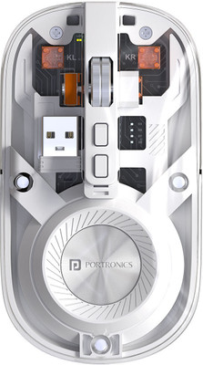 Portronics Toad 8 Transparent Wireless Mouse, Bluetooth + 2.4GHz, Rechargeable, Silent, Wireless Optical Mouse  with Bluetooth(Bluetooth, 2.4GHz Wireless, White)