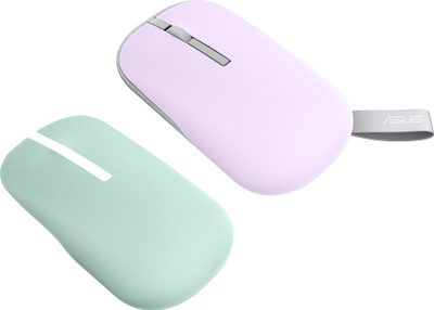 ASUS Marshmallow MD100 /Adj. DPI,2 in 1 color with Swappable magnetic top,Silent Wireless Ambidextrous Optical Mouse  with Bluetooth(Lilac Mist Purple, Brave Green)
