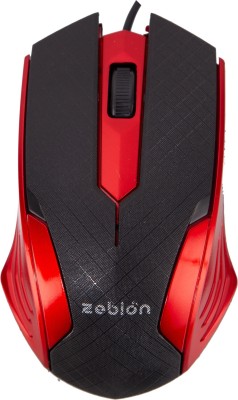 zebion Swag Wired Optical Mouse(USB 2.0, Red)