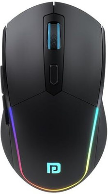 Portronics Toad One Bluetooth Wireless Mouse with 6 Buttons, RGB Lights, Rechargeable Wireless Ambidextrous Optical Mouse  with Bluetooth(2.4GHz Wireless, Bluetooth, Black)