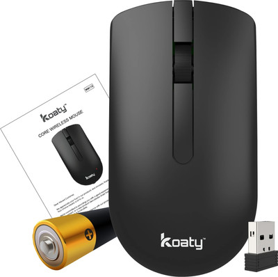 Koaty Core Wireless Mouse WM115 Wireless Ambidextrous Optical Mouse(2.4GHz Wireless, Black)