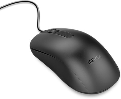 Intex USB ECO-8 Wired Ambidextrous Optical Mouse(USB 2.0, Black)
