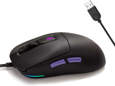Kreo Pegasus 49 Gms Ultra Lightweight Wired Gaming Mouse, Top Sensor, RGB Lighting Wired Ambidextrous Optical  Gaming Mouse(USB 2.0, Wired, Black)