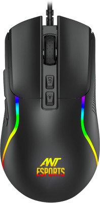 Ant Esports GM380 RGB, 12800 DPI Optical Sensor, 6 Programmable Macros Wired Optical  Gaming Mouse(USB 2.0, Black)
