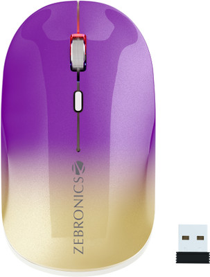 ZEBRONICS Poise Wireless Ambidextrous Optical Mouse Rechargeable Wireless Mouse ,1600DPI, Silent Ergonomic, 4 Buttons with Bluetooth(2.4GHz Wireless, Bluetooth, Gradient Purple) ZEBRONICS Poise Wireless Ambidextrous Optical Mouse Rechargeable Wireless Mouse ,1600DPI, Silent Ergonomic, 4 Buttons with Bluetooth(2.4GHz Wireless, Bluetooth, Gradient Purple)