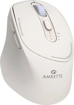 AMKETTE Hush Pro Epic Wireless Ambidextrous Optical Mouse  with Bluetooth(Bluetooth, 2.4GHz Wireless, White)