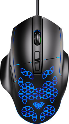 Aula Gaming Mouse with RGB Lights and 7 Keys ,DPI Upto 4800 Wired Optical  Gaming Mouse(USB 2.0, USB 3.0, Black)