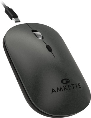 AMKETTE Hush Pro Epic LP Rechargeable Multi-Device Wireless Ambidextrous Optical Mouse  with Bluetooth(Bluetooth, 2.4GHz Wireless, Grey)
