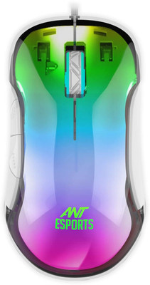Ant Esports GM610 7D Crystal Full RGB, Instant 825 Chip, 7 Adjustable DPI Up to 12800 Wired Ambidextrous Optical Gaming Mouse(USB 3.0, Black)