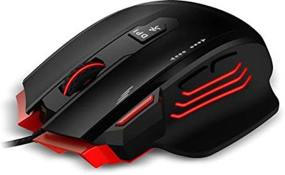 SAIELECTRI Gaming Mouse with 7 Buttons, 3200 DPI High Resolution Wired Hybrid  Gaming Mouse(2.4GHz Wireless, Black)