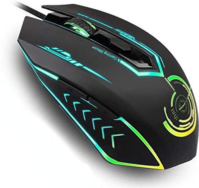 SAIELECTRI Gaming Mouse RGB Wired for Laptop USB Optical Mouse Wired Hybrid  Gaming Mouse(2.4GHz Wireless, Black)