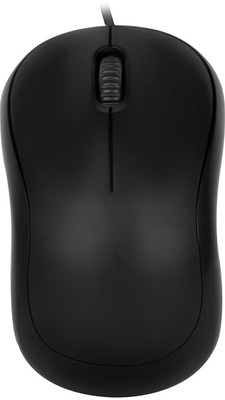 PTIS Wired USB Mouse, 3-Button, 1000 DPI Optical Sensor, Plug & Play, for Windows, Wired Ambidextrous Optical Mouse(USB 3.0, Black)