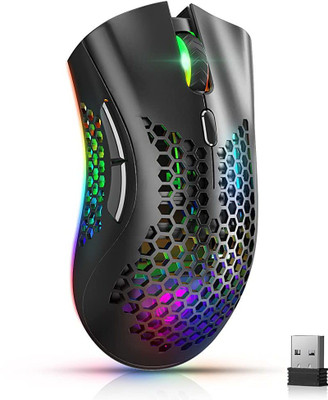 Verilux Wireless 2.4G Honeycomb Gaming Mouse Wireless Laser  Gaming Mouse(2.4GHz Wireless, White)