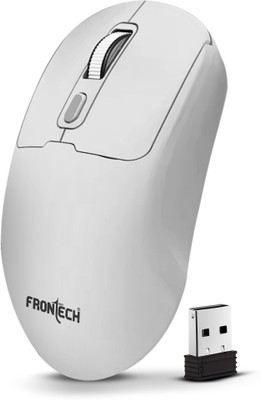Frontech MS-0058W Dual Mode | 1600 DPI | 4 Buttons| USB Nano Receiver Wireless Ergonomic Optical Mouse  with Bluetooth(2.4GHz Wireless, White)