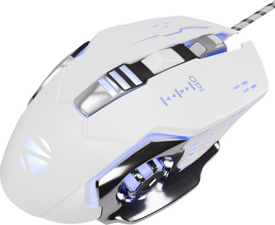 ZEBRONICS Zeb-Transformer M3 Wired Ergonomic Optical  Gaming Mouse(USB 2.0, White)