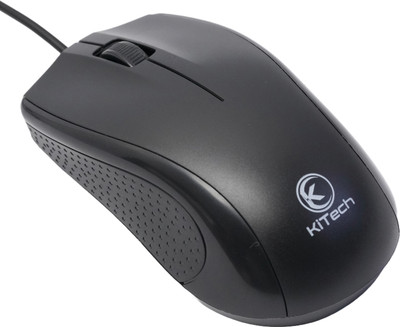 KITECH M20 Wired Ambidextrous Optical Mouse(USB 2.0, Black)
