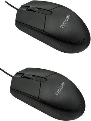 iVoomi (Pack of Two) Pride USB Wired Ambidextrous Optical Mouse(USB 2.0, USB 3.0, Black)
