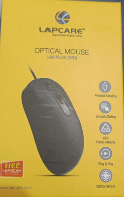 FIRSTPOINTSHOP lapcare optical mouse l-60 plus (ind) Wired Ambidextrous Optical Mouse(USB 2.0, Black)