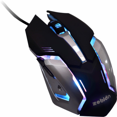 zebion Ninja M Light Sync / Adj DPI Upto 3200, 6 Programmable Buttons, RGB Wired Ambidextrous Optical  Gaming Mouse(USB 2.0, Black)