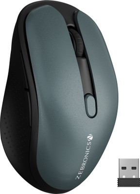ZEBRONICS Zeb-Charm, Wireless Mouse, Mode Switch Button, (Metallic Green) Wireless Ambidextrous Optical Mouse  with Bluetooth(2.4GHz Wireless, Bluetooth, Metallic Green)