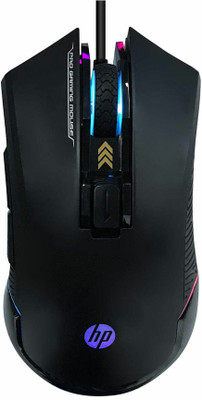 HP G360 / Ergonomic Design,6 buttons, RGB and LED lighting, upto 6200 DPI Wired Ambidextrous Optical  Gaming Mouse(USB 3.0, Black)