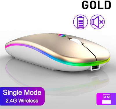 MARS Wireless Bluetooth Mouse, Slim Mouse 2.4G Portable USB Optical Wireless Mice Wireless Optical  Gaming Mouse  with Bluetooth(2.4GHz Wireless, Gold)
