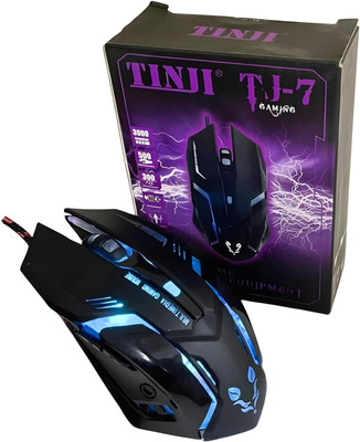 coolcold Wired USB Gaming Mouse,1600 DPI LED Backlight 6 Button Wired Ambidextrous Optical  Gaming Mouse(USB 2.0, Black)