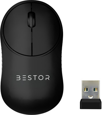 Bestor Glide 7 Wireless Mouse 2.4GHz with USB Nano Receiver 1000 DPI Optical Tracking Wireless Ergonomic Optical Gaming Mouse(2.4GHz Wireless, Black)