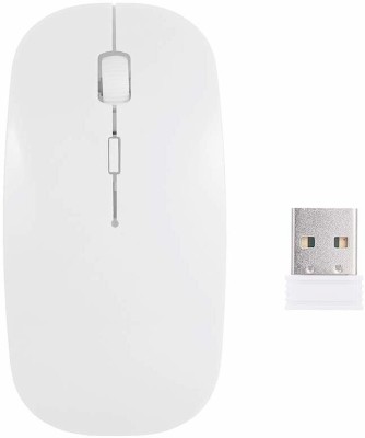 KASARSTEELS 2.4G Wireless Mouse Portable Ultra-Thin Mute Mouse 4 Keys Wireless Optical Mouse(2.4GHz Wireless, White)