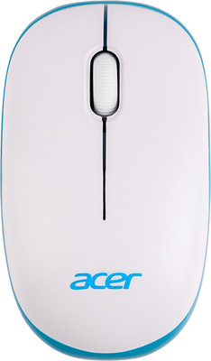 Acer Wireless Mouse Wireless Ambidextrous Optical Mouse 1600 DPI,with Soft side grip,Plug-and-Play,Compatible with Windows & Mac,Slient with Bluetooth(2.4GHz Wireless, White/Blue)