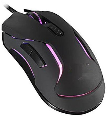 SAIELECTRI USB Slider 04 Lights/ 6 Keys Gaming Mouse Wired Hybrid  Gaming Mouse(2.4GHz Wireless, Black)