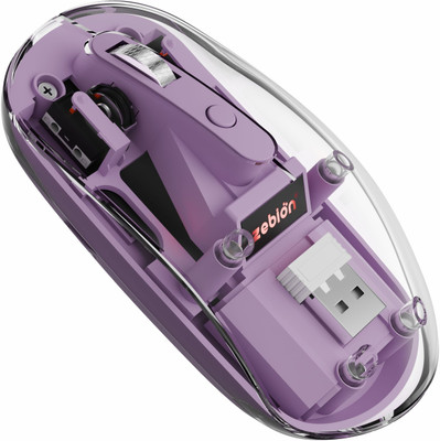 zebion BOLD Transparent Wireless and Bluetooth Rechargeable Wireless Ambidextrous Optical Mouse  with Bluetooth(Bluetooth, 2.4GHz Wireless, Purple)