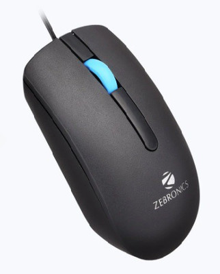 ZEBRONICS JUGGLE Wired Ambidextrous Optical Mouse(USB 2.0, Black)
