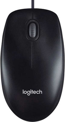 Logitech Mouse Wired Right Handed Optical Mouse(USB 2.0, Black)
