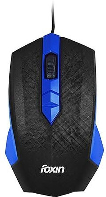 Foxin Smart | High Resolution 800 DPI | Wired Ambidextrous Optical Mouse(USB 2.0, Blue,black)