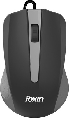 Foxin GLANCE GREY, 1200 DPI Optical Sensor with 3-Button, Plug & Play, Wired Ambidextrous Optical Mouse(USB 2.0, Grey)