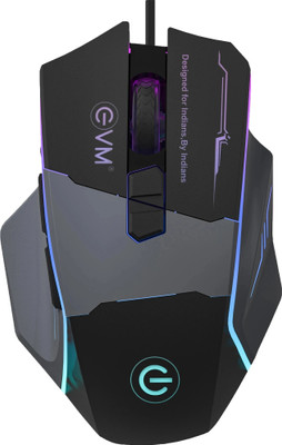 EVM M06087 Wired Ambidextrous Touch  Gaming Mouse 8D Buttons, Led Back Lights, Comfort Hand Grip(USB 3.0, Black)