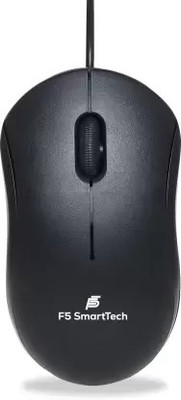F5 SmartTech Comfort Optical Wired Ambidextrous Optical Mouse(USB 2.0, Black)