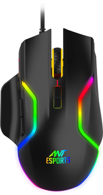 Ant Esports GM340 Wired Ergonomic Optical  Gaming Mouse(USB 2.0, Multicolor)
