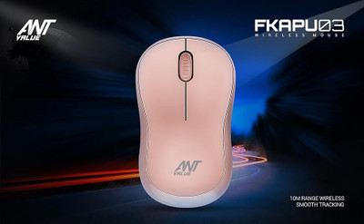 Ant Value FKAPU03 Wireless Ambidextrous Optical Mouse(2.4GHz Wireless, Rose Gold)
